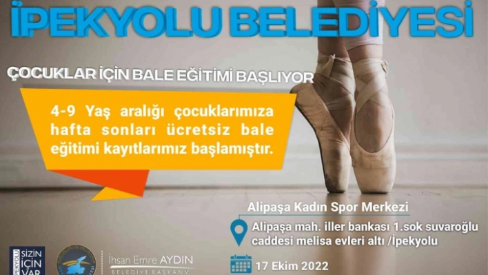 İpekyolu Belediyesi'nden ücretsiz bale kursu