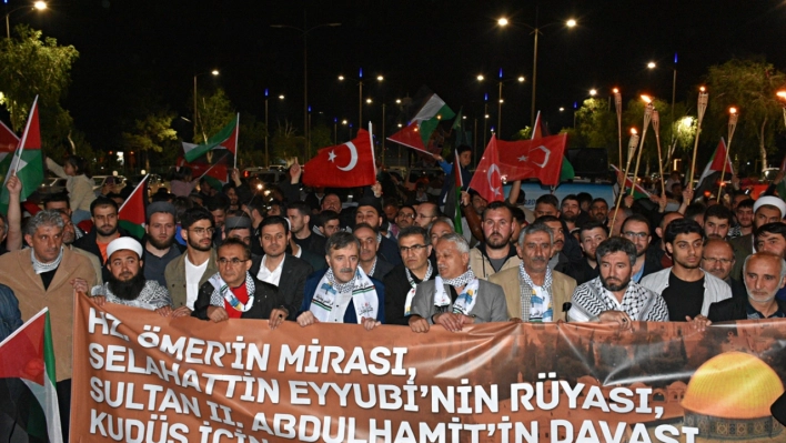 İsrail'in Gazze'ye yönelik saldırıları Erzurum'da protesto edildi