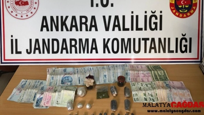 Jandarma ekipleri Ankara'da uyuşturucu madde yakaladı