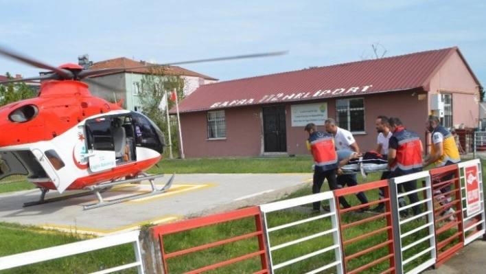 Kalp krizi geçiren mahkum için ambulans helikopter havalandı