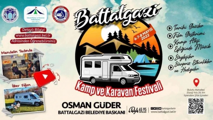 Kamp ve karavan tutkunları Battalgazi'de buluşuyor