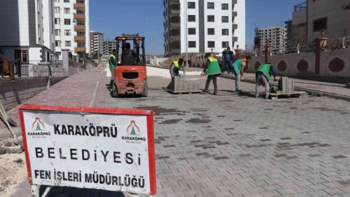 Karaköprü'de kilitli parke çalışmaları devam ediyor