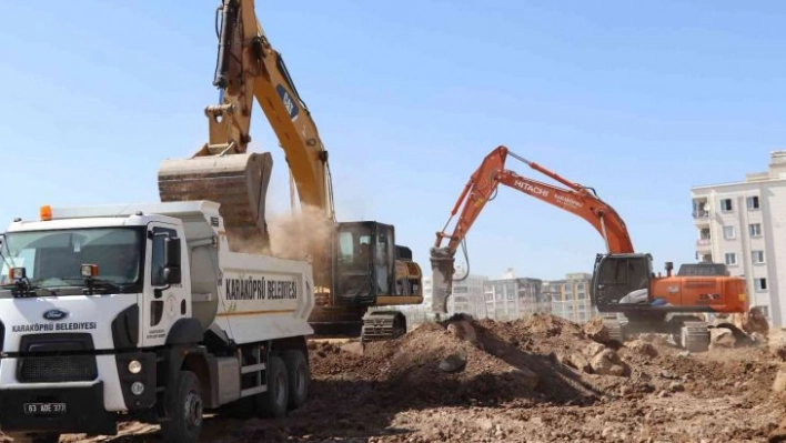 Karaköprü'de yeni yol çalışması