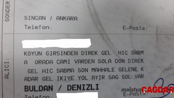 Kargo paketindeki adres görevlileri 'şok' etti