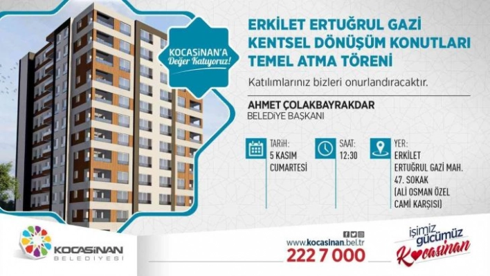 Kocasinan, Ertuğrulgazi Mahallesi'nde dönüşümle örnek olacak