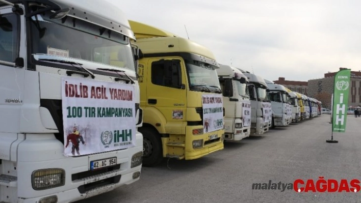 Konya'dan İdlib'e 19 tır yardım malzemesi yola çıktı