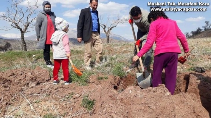 Köylüler kendi imkanlarıyla ağaç dikti