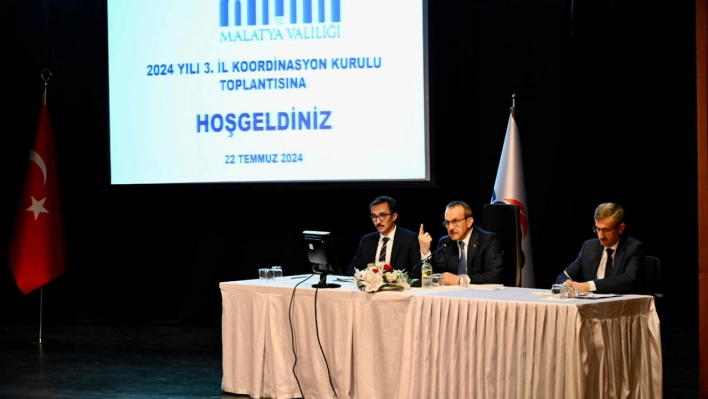 Malatya'da 2024 Yılı 3. Dönem İl Koordinasyon Kurulu Toplantısı yapıldı