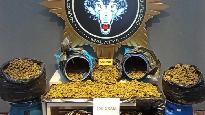 Malatya'da 54 kilo 150 gram skunk ele geçirildi