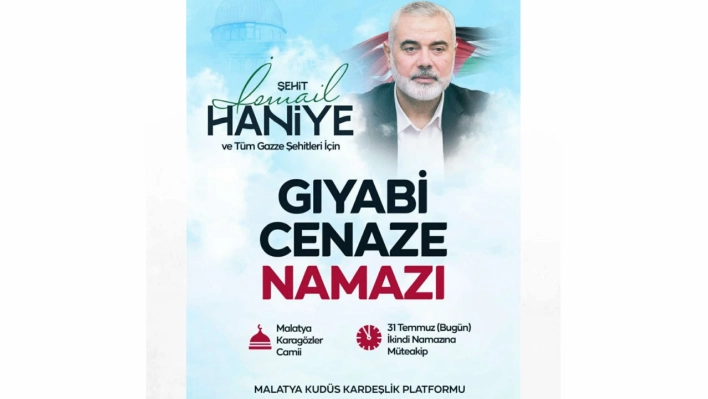 Şehit Heniyye için Malatya'da gıyabi cenaze namazı kılınacak