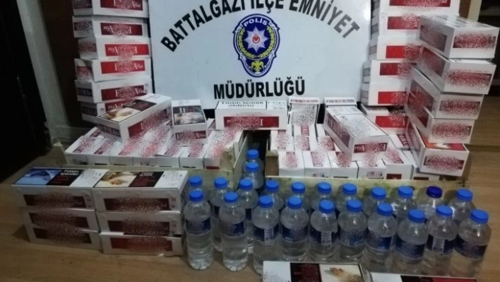 Malatya'da kaçak alkol ve sigara operasyonu