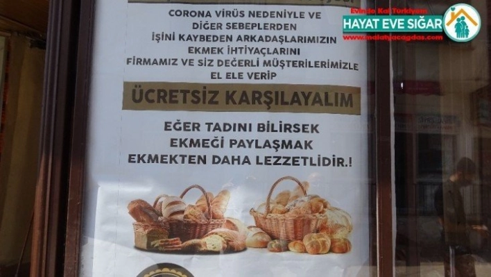 Milli dayanışma kampanyasına ücretsiz ekmekle destek verdi