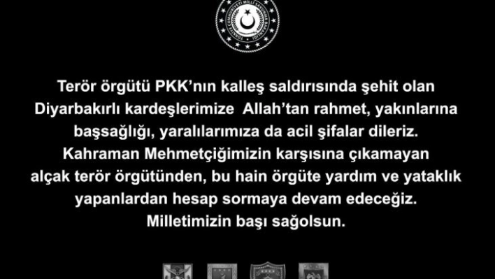 Milli Savunma Bakanlığından Diyarbakır paylaşımı