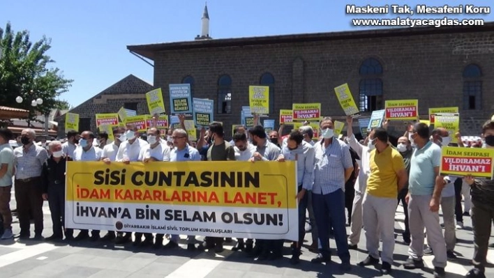 Mısır'da İhvan liderlerine yönelik idam kararları Diyarbakır'da protesto edildi