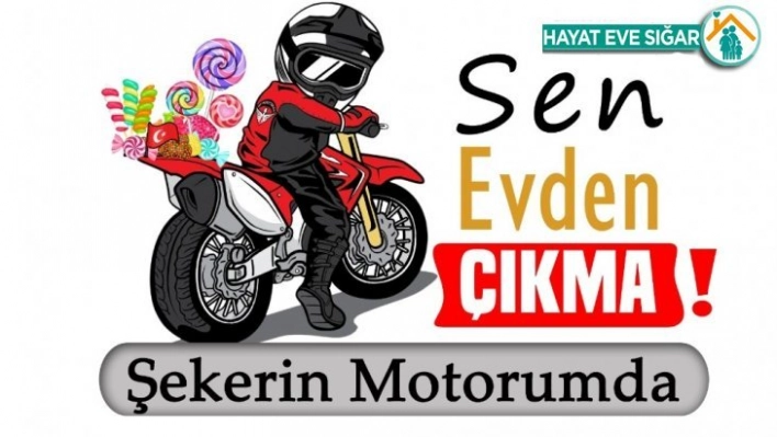 Motosikletli Vefa Sosyal Destek ekibinden evdeki çocuklara bayram hediyesi