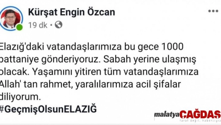 Nazilli'den Elazığ'a yardım eli