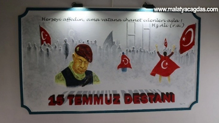 Öğretmenevi duvarına '15 Temmuz' rölyefi