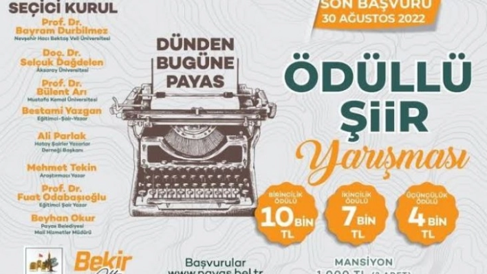 Payas belediyesinin ilçe oluşunun 10. yılına özel sanat yarışması