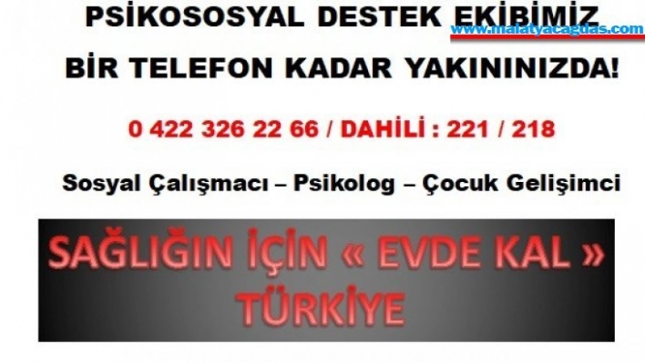 Psikososyal destek ekibi bir telefon kadar yakında