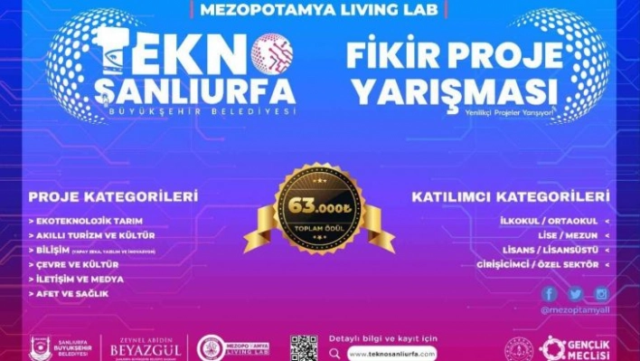 Şanlıurfa'da 63 TL ödüllü proje yarışması