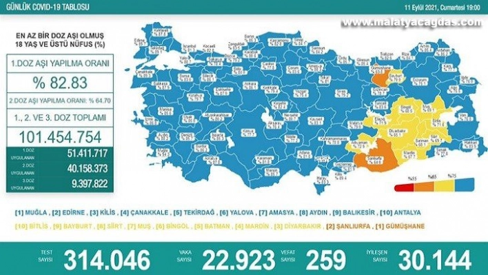 Son 24 saatte korona virüsten 259 kişi hayatını kaybetti