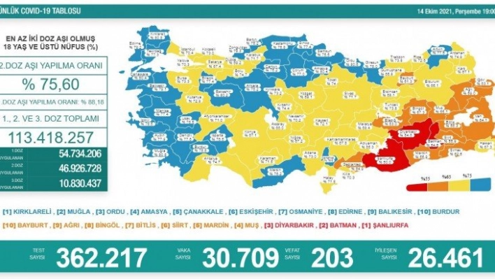 Son 24 saatte korona virüsten 203 kişi hayatını kaybetti