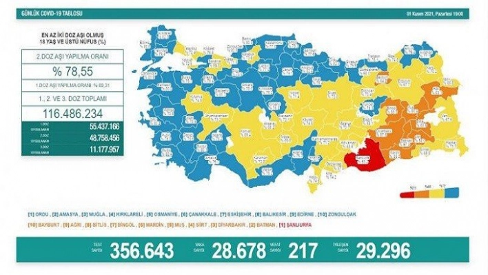 Son 24 saatte korona virüsten 217 kişi hayatını kaybetti