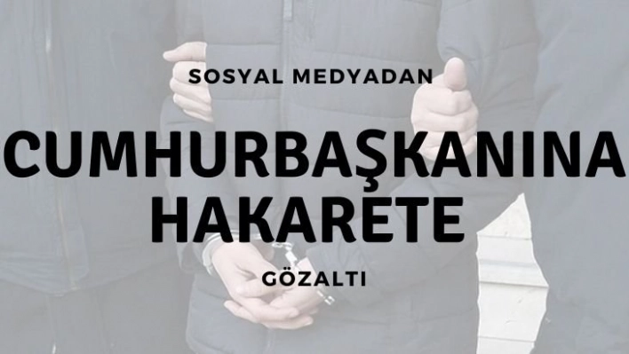 Sosyal medyadan Cumhurbaşkanına hakarete gözaltı