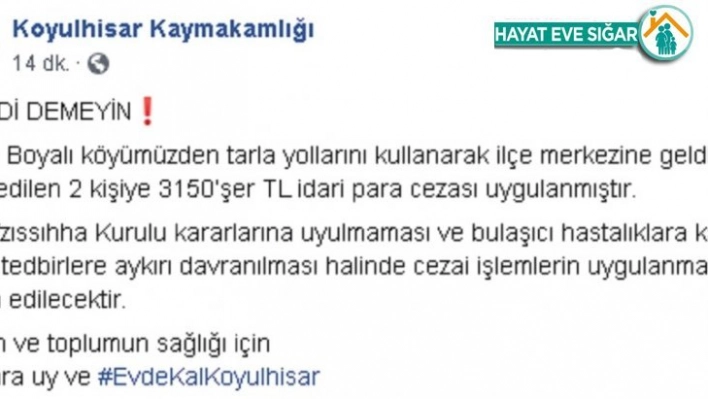 Tarla yolundan ilçe merkezine gittiler, cezayı yediler