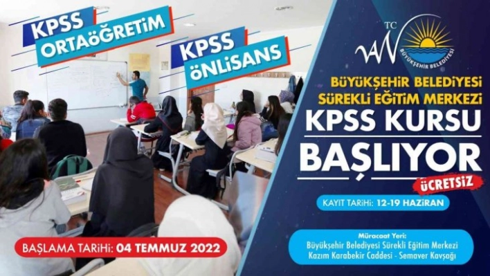 Van Büyükşehir Belediyesi'nden ücretsiz KPSS hazırlık kursu