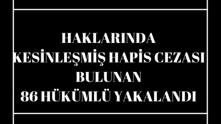 Van'da haklarında kesinleşmiş hapis cezası bulunan 86 hükümlü yakalandı