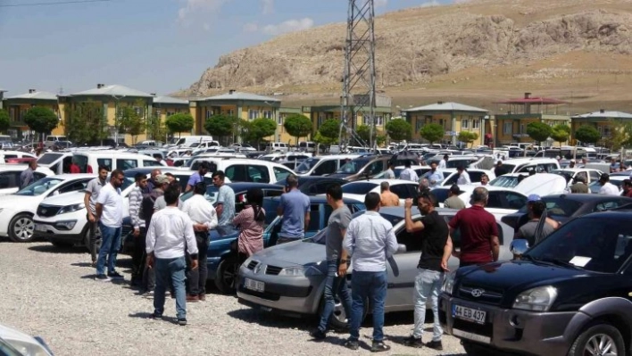 Van'da Kurban Bayramı öncesi açık oto pazarında yoğunluk