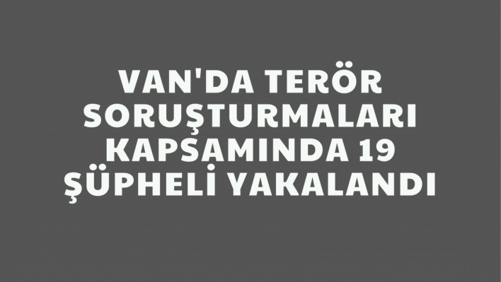 Van'da terör soruşturmaları kapsamında 19 şüpheli yakalandı