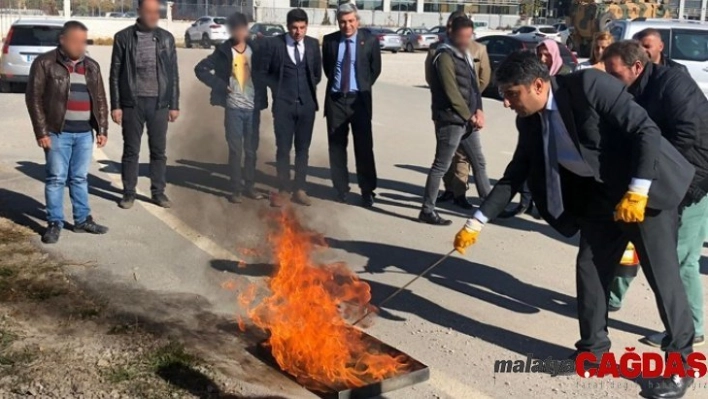 Van'da yükümlülere yangın kursu