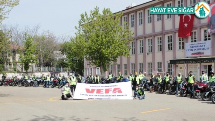 Vefa Sosyal Destek Grupları'nın yardımına motosikletliler yetişti