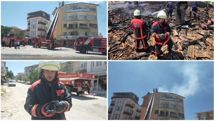 Yangın çıkan çatıdaki güvercinler kurtarıldı