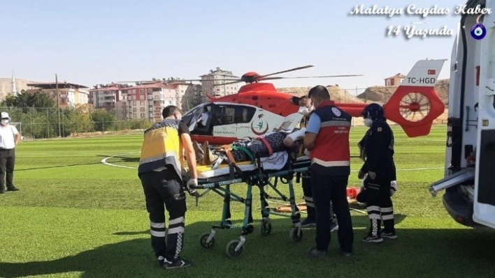 İmdadına ambulans helikopter yetişti