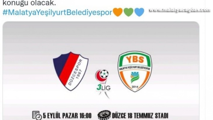 Yeşilyurt Belediyespor Düzce deplasmanına gidiyor