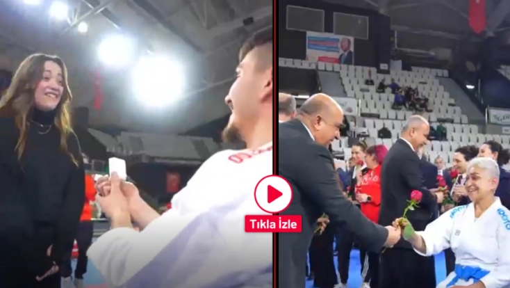 Şampiyonluk ve aşk bir arada: Berkay Uslu’dan tatamide unutulmaz evlilik teklifi