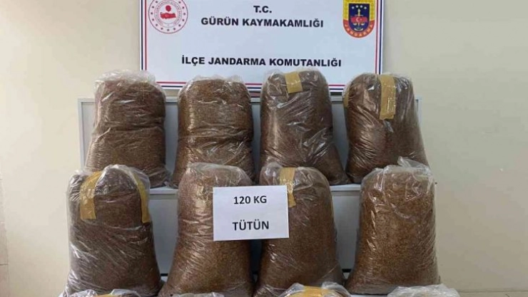 120 Kilo kaçak tütün ele geçirildi