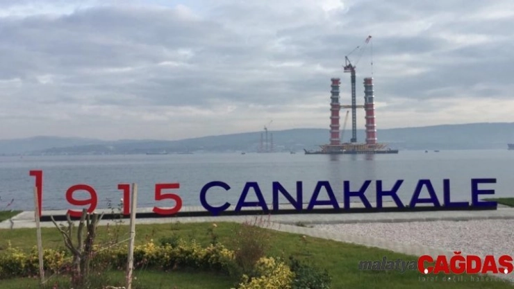 1915 Çanakkale Köprüsü'nün ayakları 100 metre yüksekliğe ulaştı