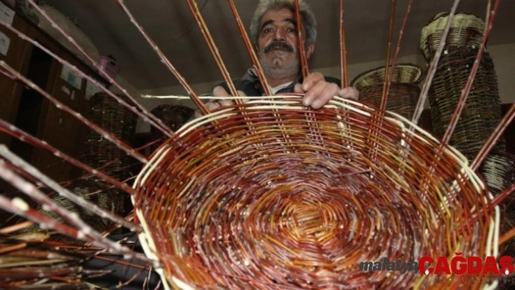 40 yıldır söğüt ağacından sepet yapıyor