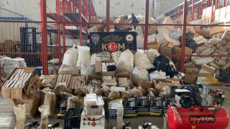 Adana'da 13 milyon kaçak makaron ele geçirildi