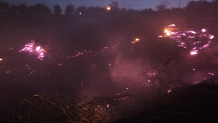 Akçadağ Sahil Köyü'nde Bahçe Yangını Korkuttu