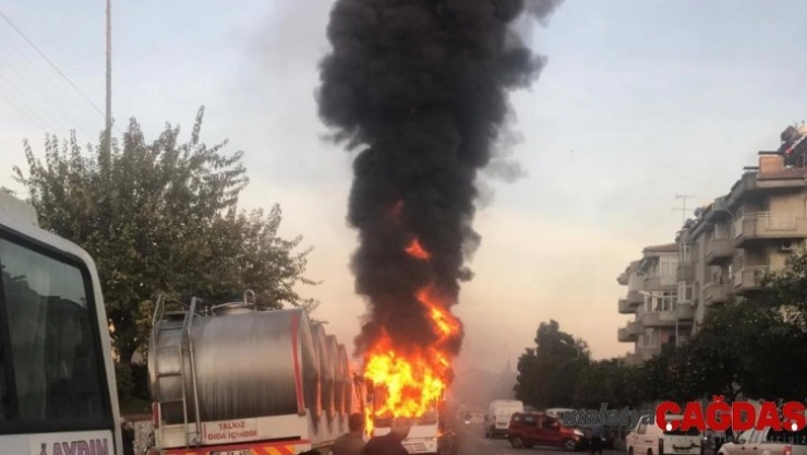 Alev alan öğrenci servisi bomba gibi patladı