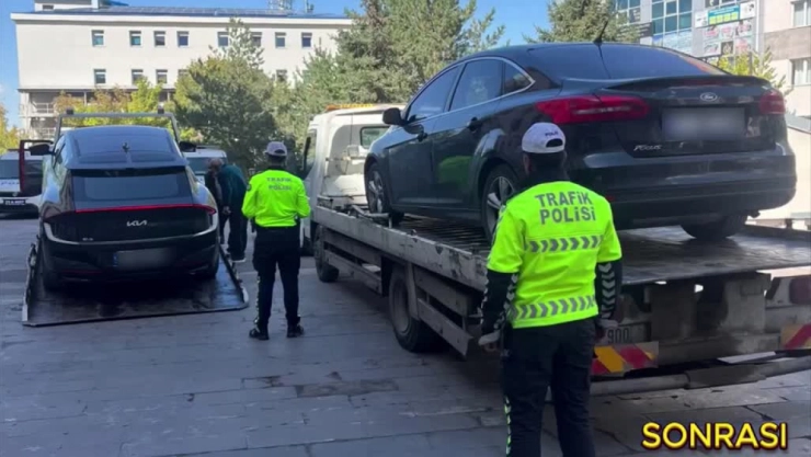 Araçlarıyla drift yapan 2 sürücüye 92 bin 784 lira ceza kesildi