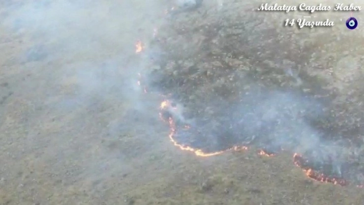 Arazi yangınına İHA ile müdahale