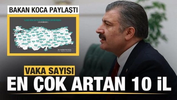 Bakan Koca açıkladı! Vaka sayısı en çok artan 10 il