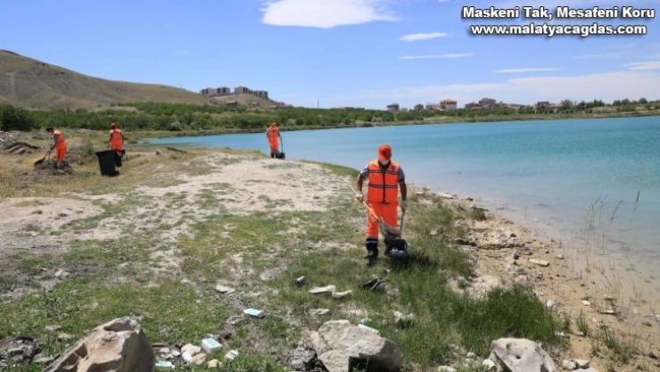 Battalgazi'deki göletler temizleniyor