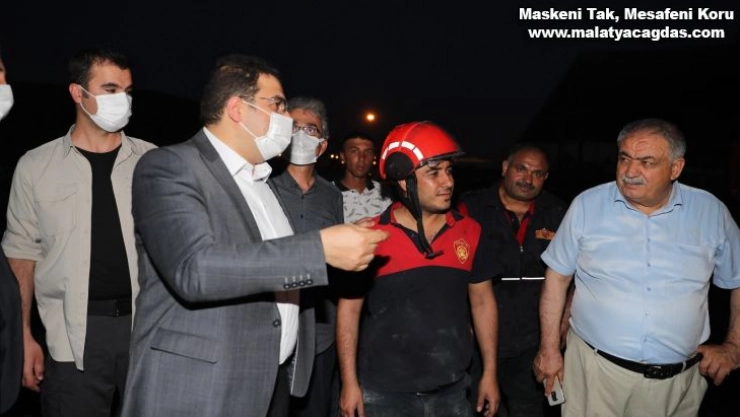 Canpolat yangında hasar gören iş yerlerini ziyaret etti